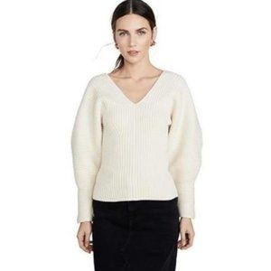 Mara Hoffman Olla Sweater Top Puff Balloon Sleeve Ribbed M